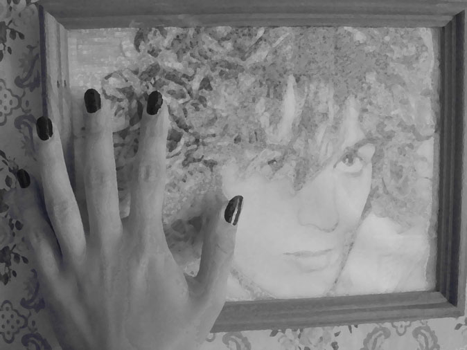 Sid Barrett portrait with my hand over it