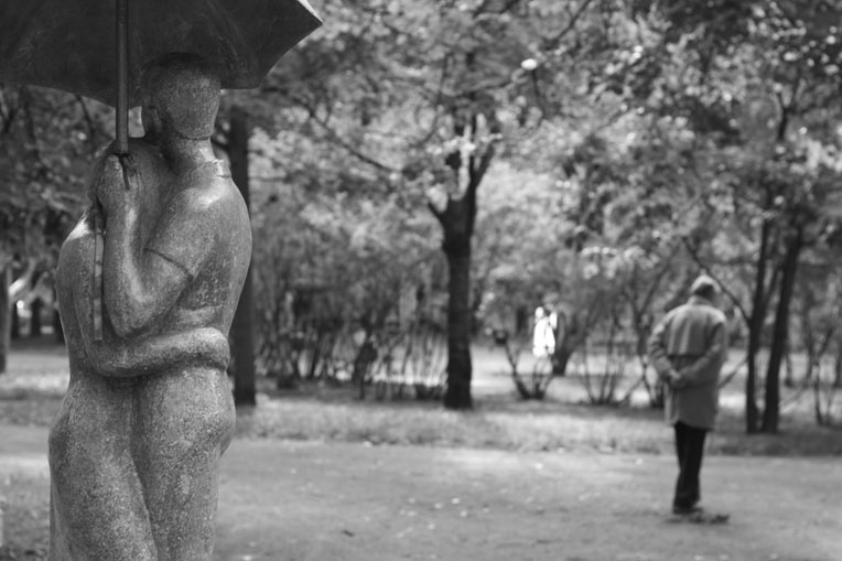 A statue LOVE in St. Petersburg
